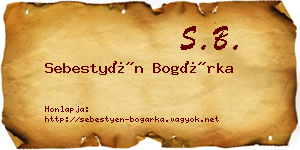 Sebestyén Bogárka névjegykártya